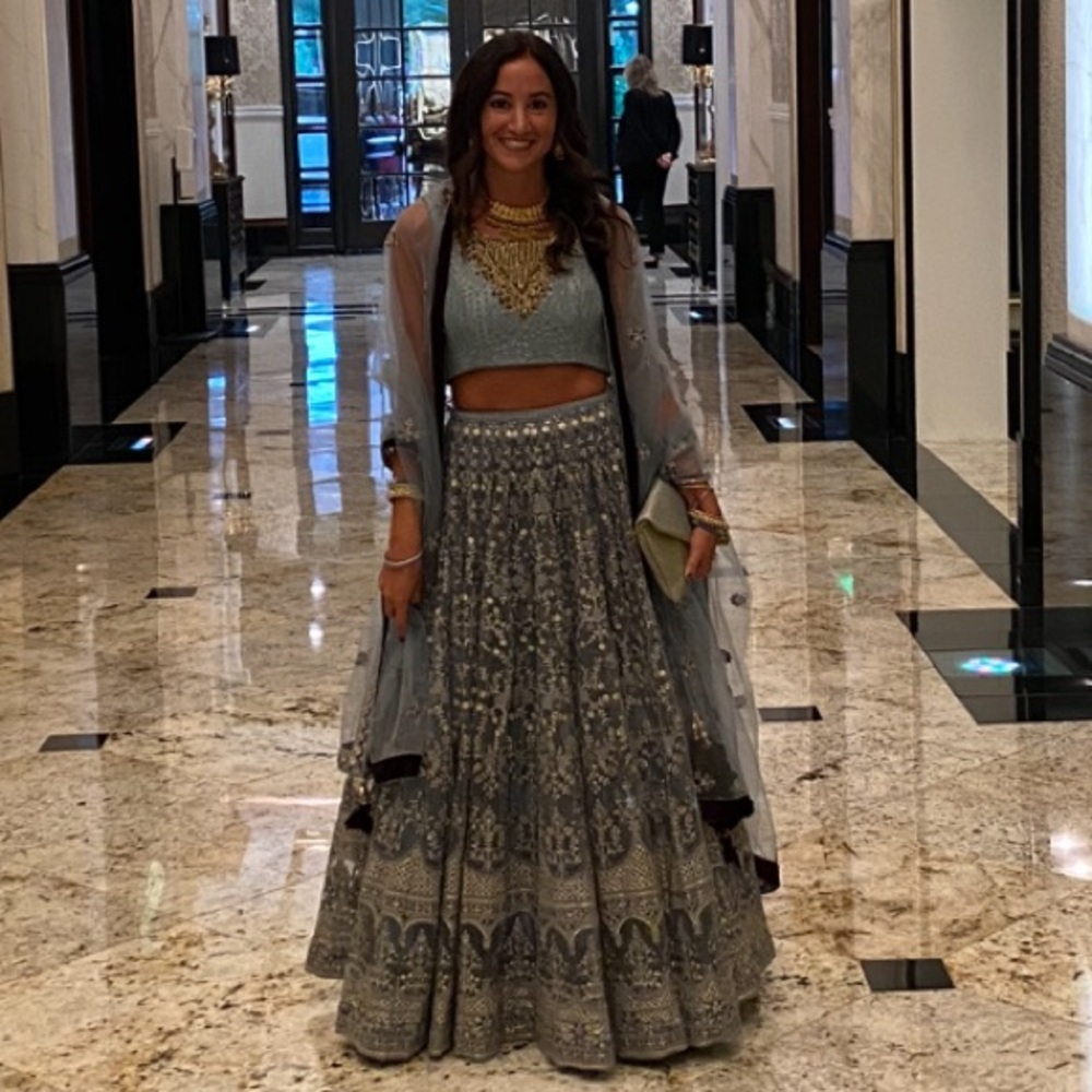 Elegant Blue Embroidered Women's Lehenga